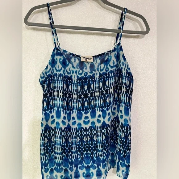 Show me your Mumu Cami tank top Sz L blue - Picture 2 of 4